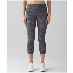 Lululemon Wunder Under Crop (Hi-Rise) (Full-On Luon 21") Gray Size 6